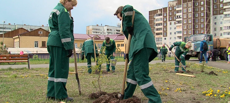 Группа Илим приняла участие в городской экологической акции озеленения сквера "Содружество"