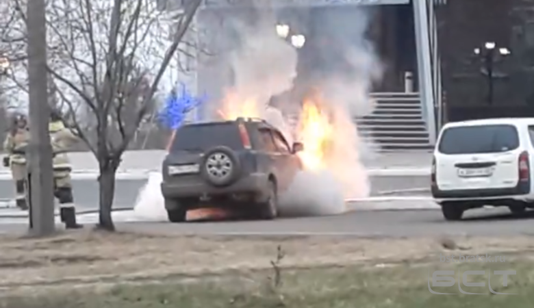 В Братске сегодня утром сгорел автомобиль