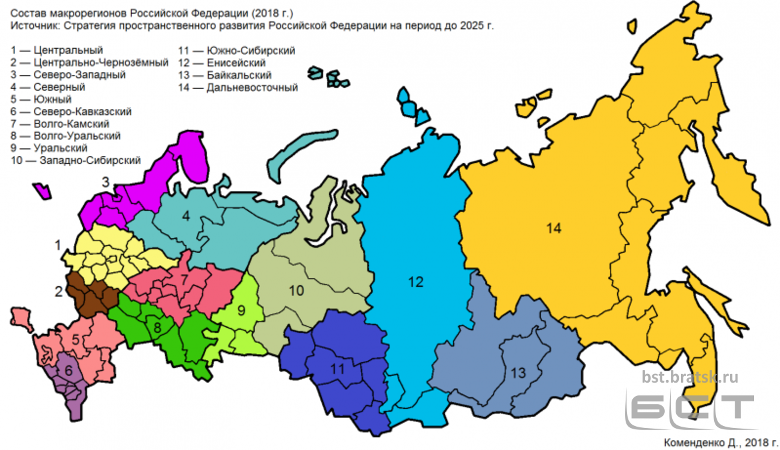Утверждена стратегия развития России до 2025 года – страну разделили на 12 макрорегионов